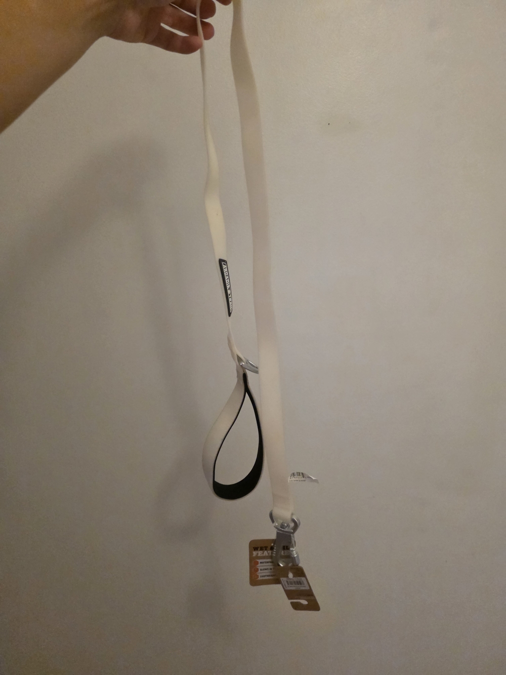 Cream Nylon Dog Leash with Padded Handle